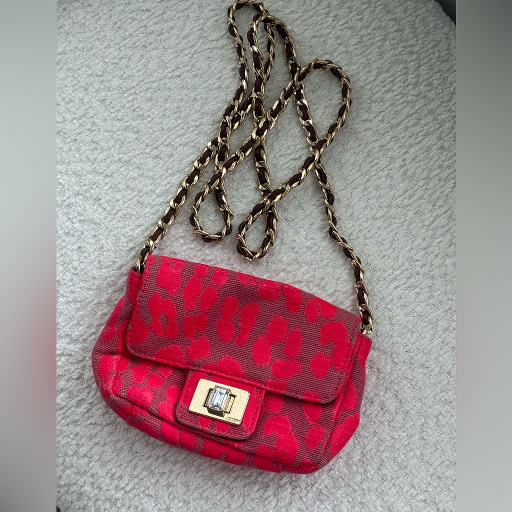 Juicy couture mini pink leopard print crossbody bag festival summer